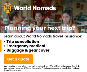 World Nomads travel insurance. Planning your next trip? Trip cancellation, emergency medical, baggage and gear cover. Get a quote. We receive a fee when you get a quote from World Nomads using this link. We do not represent World Nomads. This is not a recommendation to buy travel insurance.
