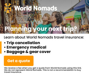 World Nomads travel insurance. Planning your next trip? Trip cancellation, emergency medical, baggage and gear cover. Get a quote. We receive a fee when you get a quote from World Nomads using this link. We do not represent World Nomads. This is not a recommendation to buy travel insurance.