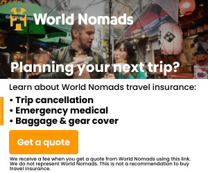 World Nomads travel insurance. Planning your next trip? Trip cancellation, emergency medical, baggage and gear cover. Get a quote. We receive a fee when you get a quote from World Nomads using this link. We do not represent World Nomads. This is not a recommendation to buy travel insurance.